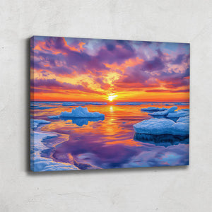 TABLEAU COUCHER DE SOLEIL MER MODERNE