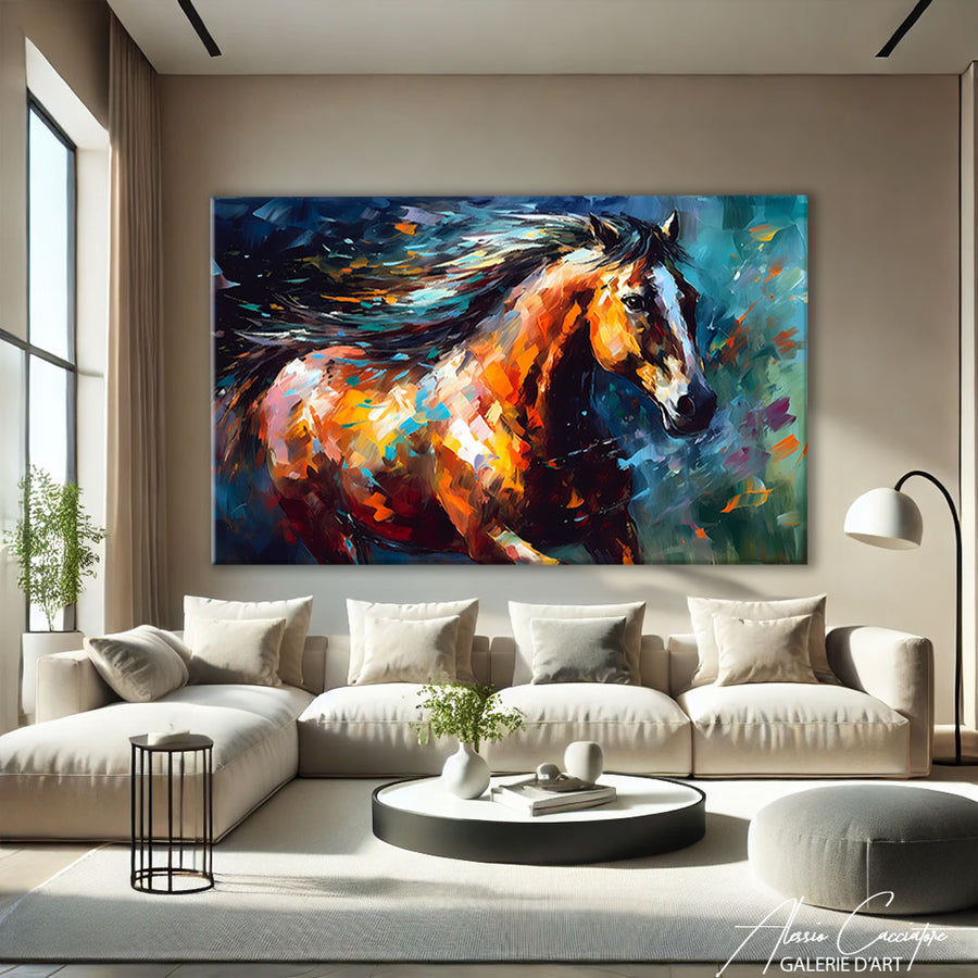 Tableau Cheval Coloré – mise en situation