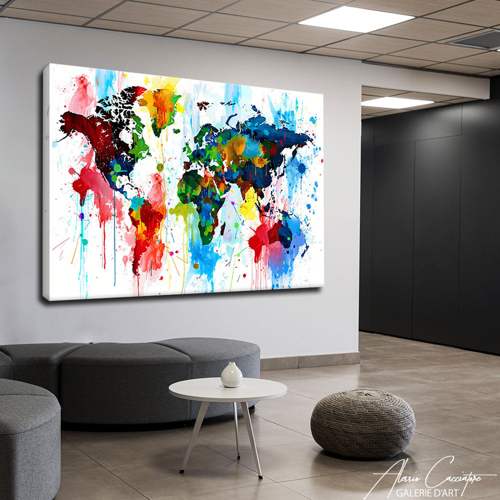 Toile Carte du Monde Enfant