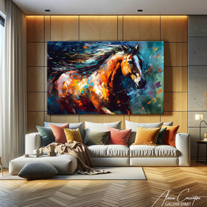 tableau cheval aquarelle