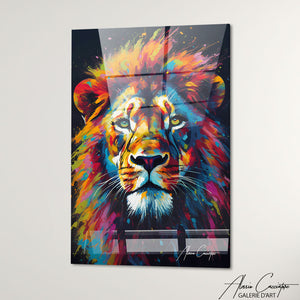 TABLEAU TÊTE LION POP ART Alessio Cacciatore