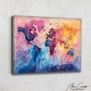 Toile Carte du Monde Déco