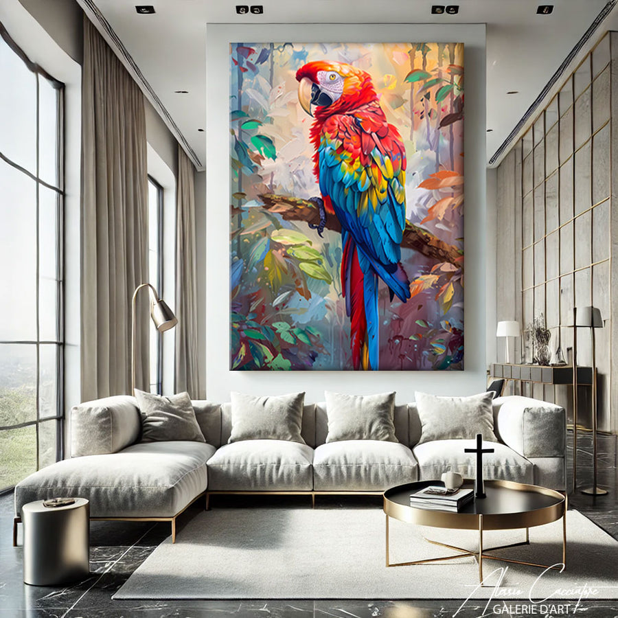 Peinture Oiseau Perroquet – mise en situation