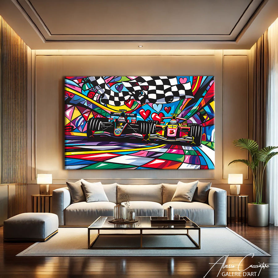 Tableau Moderne pour Salon – mise en situation