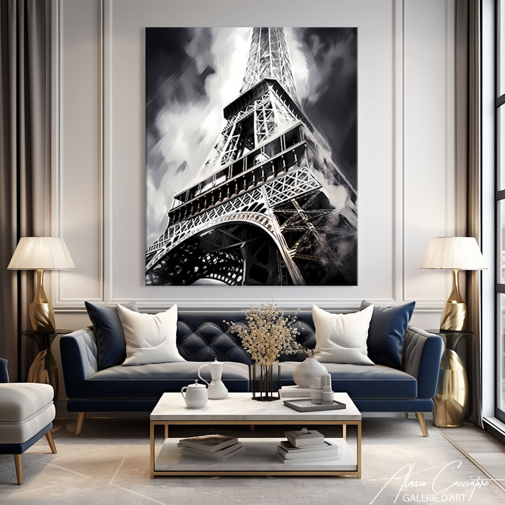 Tableau Tour Eiffel Noir et Blanc
