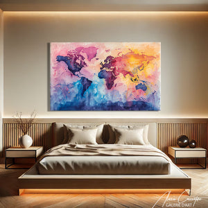 TABLEAU CARTE DU MONDE DÉCO