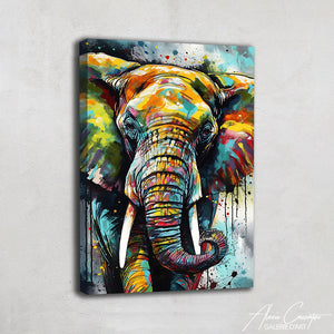 Peinture Éléphant Multicolore