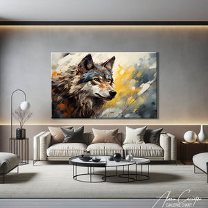 peinture avec loup