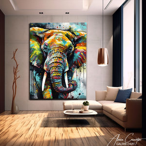 Peinture Éléphant Multicolore