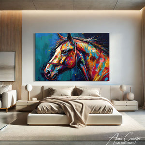 tableau cheval abstrait