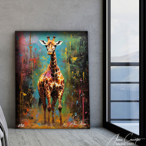tableau girafe contemporain