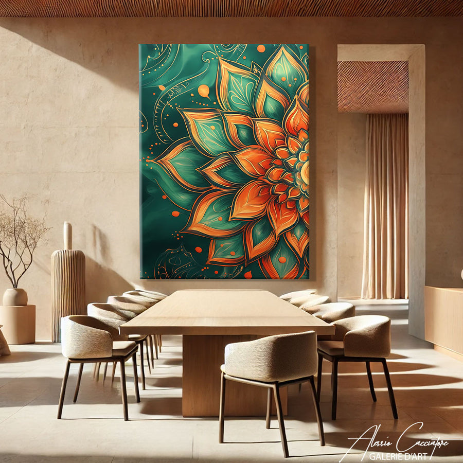 Tableau Mandala Abstrait – mise en situation