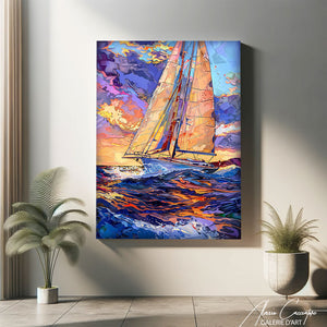 Tableau Peinture Mer Bateau