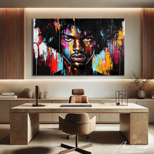 TABLEAU HOMME AFRICAIN COLORÉ