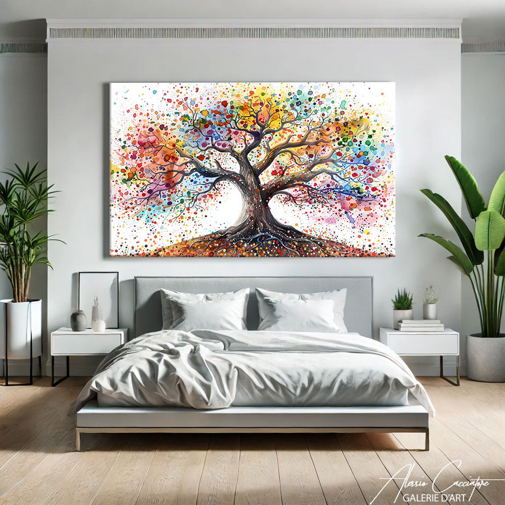 Tableau Peinture Sur Toile Arbre De Vie