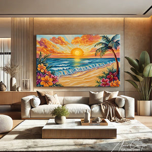 tableau coucher de soleil