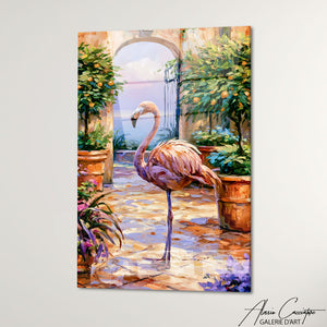 Art Mural Flamant Rose Tableau