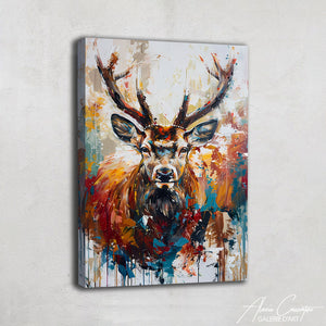 tableau cerf peinture