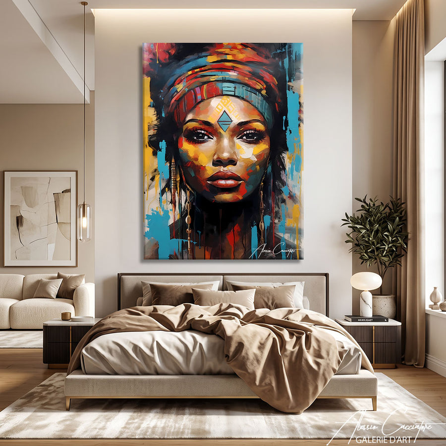 TABLEAU FEMME AFRICAINE COULEUR – mise en situation