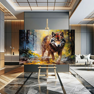 tableau loup coloré