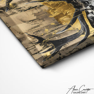 TABLEAU CERF FOND NOIR Alessio Cacciatore