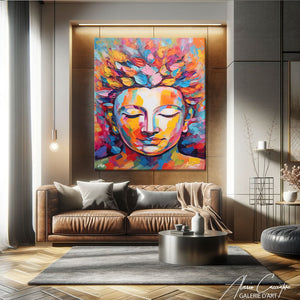 peinture tete de bouddha