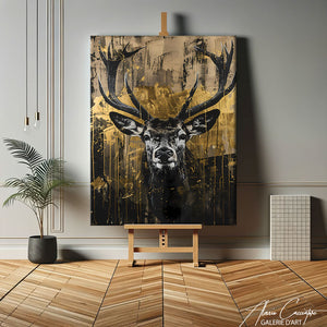 tableau cerf abstrait