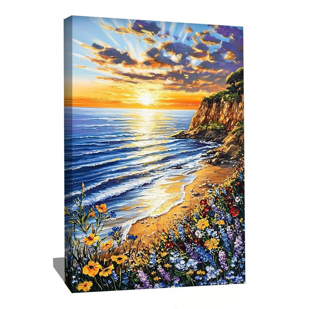 TABLEAU BORD DE MER FLORAL