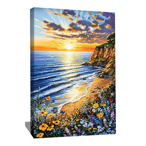 TABLEAU BORD DE MER FLORAL