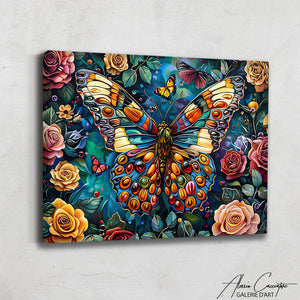 Cadre Papillon Fleur