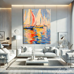 Tableau de Voilier en Mer