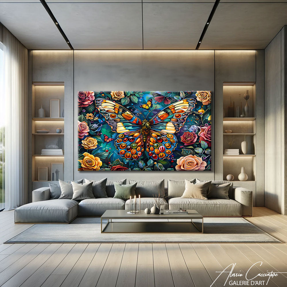 Cadre Papillon Fleur