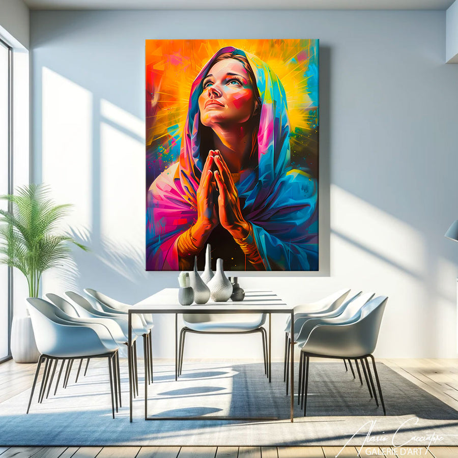 Tableau Vierge Marie Moderne – mise en situation