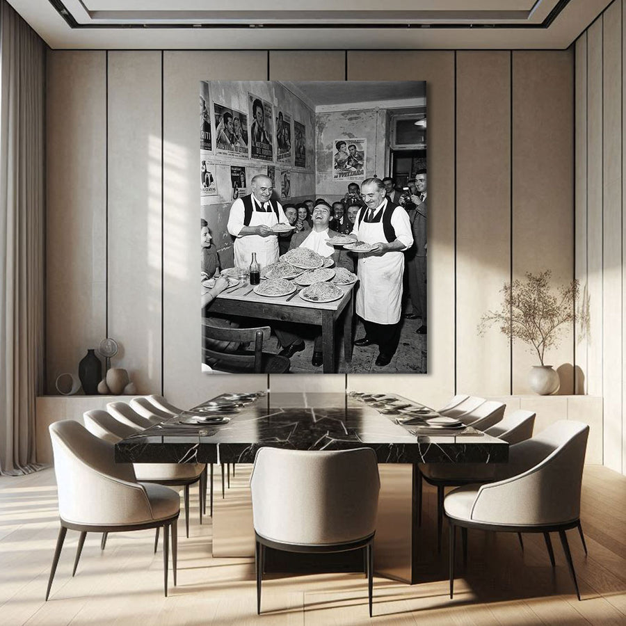 TABLEAU NOIR ET BLANC CUISINE – mise en situation