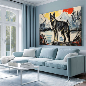 tableau loup coloré