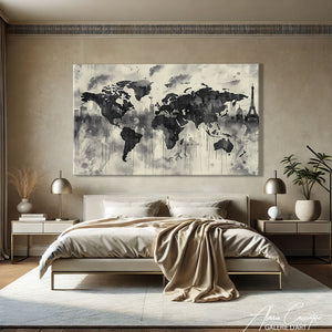 Toile Carte du Monde Déco
