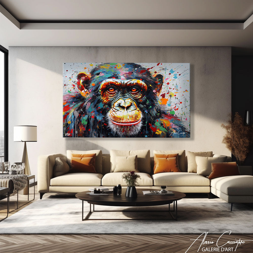 tableau singe contemporain