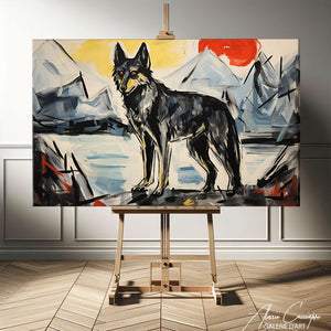 tableau mural loup