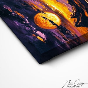TABLEAU COUCHER DE SOLEIL MONTAGNE Alessio Cacciatore