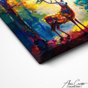 TABLEAU CERF DANS LA FORET Alessio Cacciatore