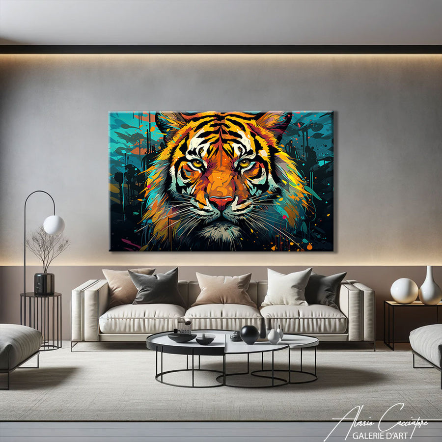 tableau déco tigre – mise en situation