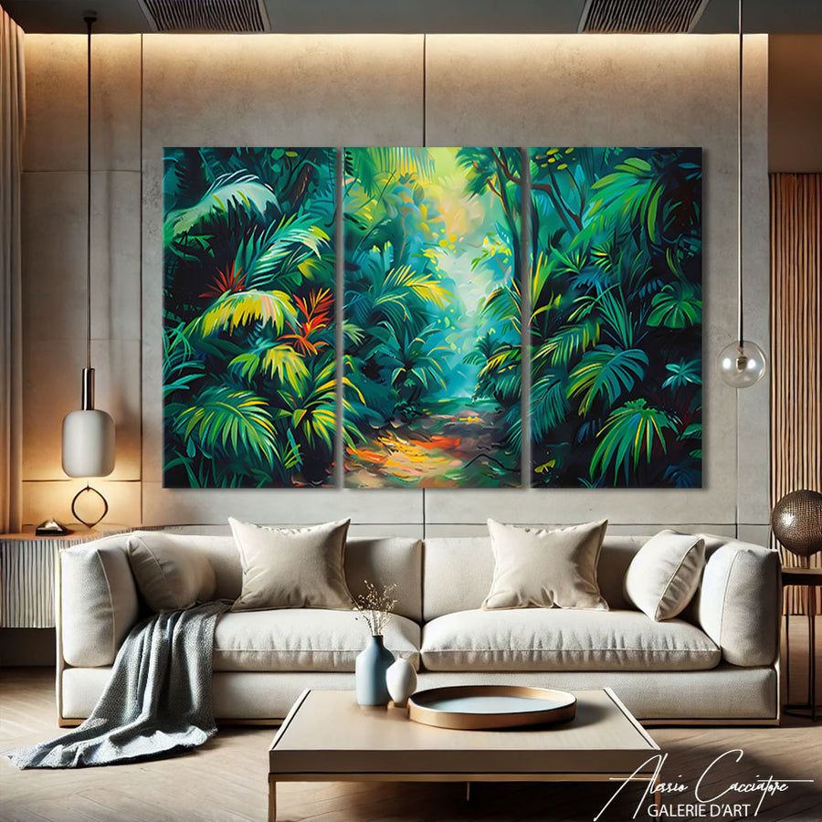 Tableau Triptyque Jungle – mise en situation
