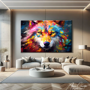 tableau loup moderne