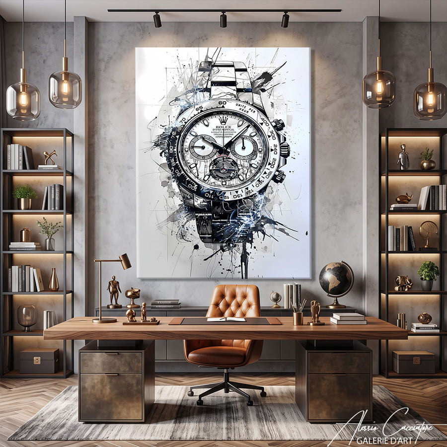 TABLEAU ROLEX NOIR ET BLANC – mise en situation