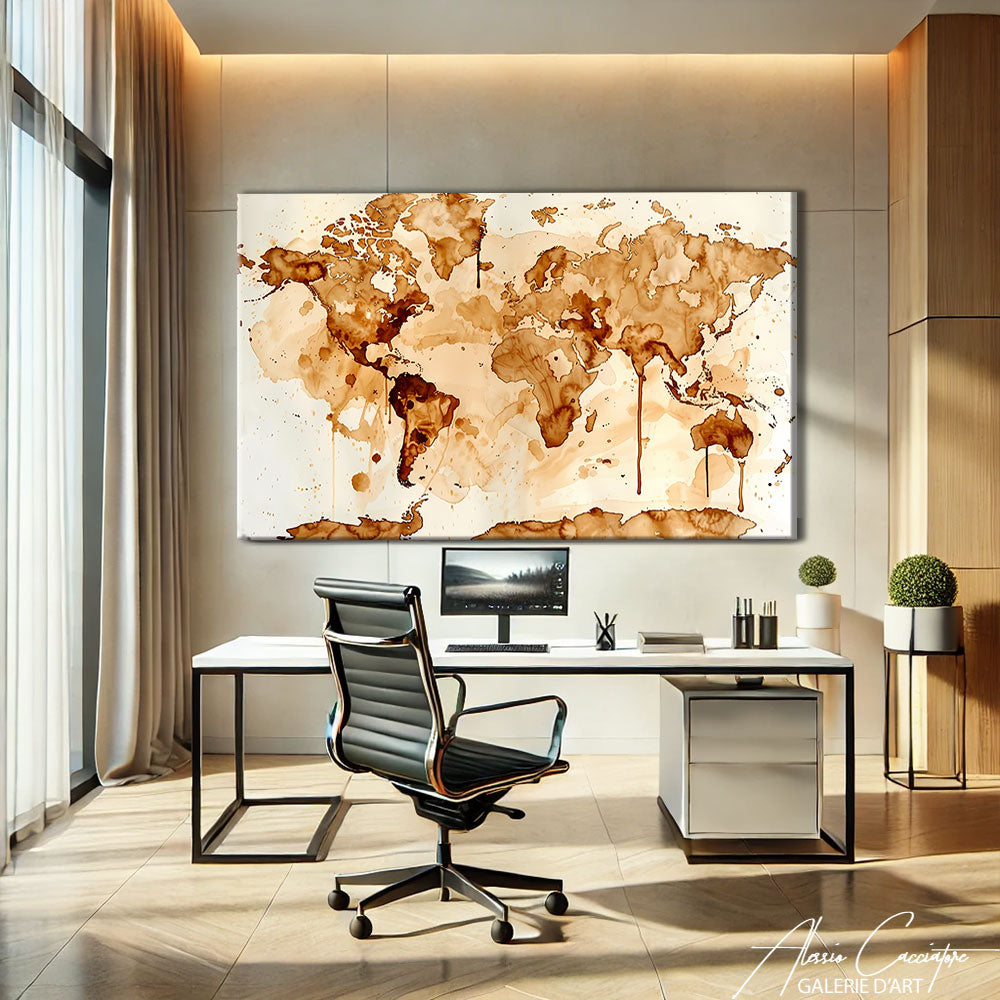Tableau Carte du Monde Salon