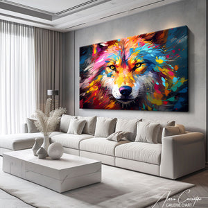 tableau loup couleur
