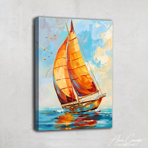 Tableau de Voilier en Mer