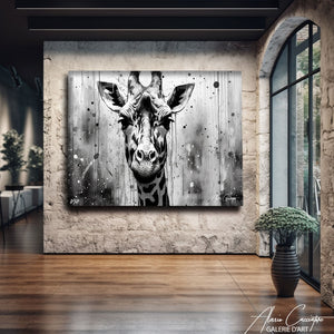 poster girafe noir et blanc