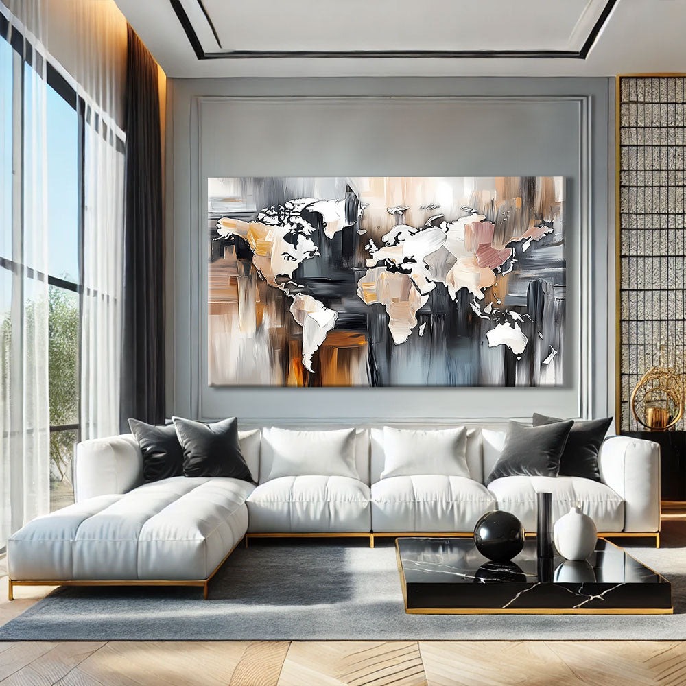 Tableau Carte du Monde Salon