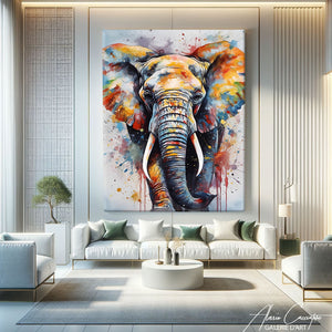 Peinture Éléphant Abstrait